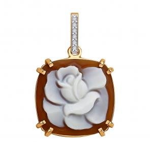 Золотая подвеска SOKOLOV с бриллиантом 6034132 фото