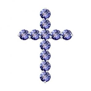 Подвеска из белого золота SOKOLOV с танзанитом 6034144-3 фото