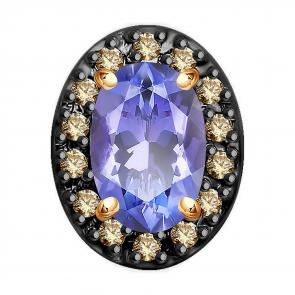 Золотая подвеска SOKOLOV с бриллиантом и танзанитом 6034158 фото