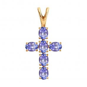 Золотая подвеска SOKOLOV с танзанитом 6034171 фото