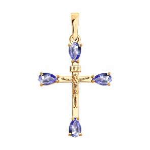 Золотая подвеска SOKOLOV с танзанитом 6034178 фото