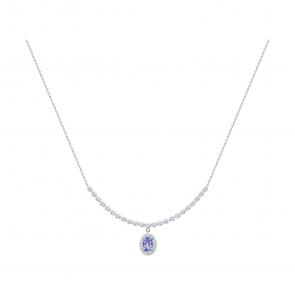 : Колье из белого золота с бриллиантами и танзанитом 6074077-3 фото