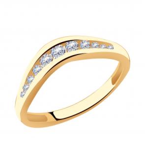 Золотое кольцо Золотые узоры с цирконием 61-0047 фото