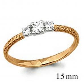 Золотое кольцо AQUAMARINE с фианитом 61520 фото