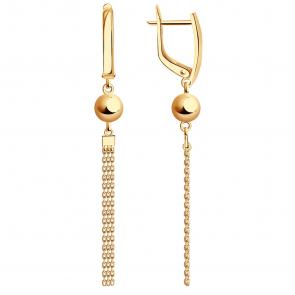 Золотые серьги Золотые узоры 62-0209 фото