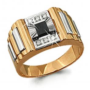 Золотое кольцо AQUAMARINE с фианитом 62038Ч фото