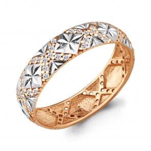 Золотое обручальное кольцо 5 мм AQUAMARINE с фианитом 62221А фото