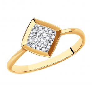 Золотое кольцо AQUAMARINE с фианитом 62400А фото