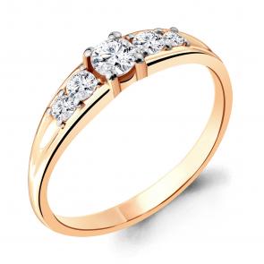 Золотое кольцо AQUAMARINE с фианитом 624341 фото