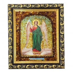 Икона ручной работы Ангел хранитель ИП Шавкунов ИН с натуральным янтарём 628210-м фото