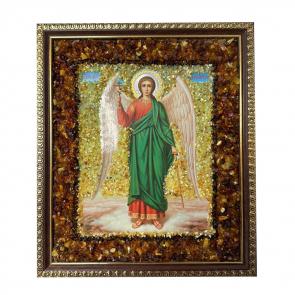 Икона ручной работы Святой Ангел Хранитель ИП Шавкунов ИН с янтарём 628210 фото