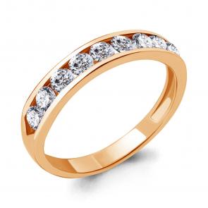 Золотое кольцо AQUAMARINE с фианитом 632681А фото