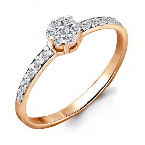 Золотое кольцо AQUAMARINE с фианитом 632701 фото