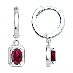 Серебряные серьги SOKOLOV с рубином 64020006 фото