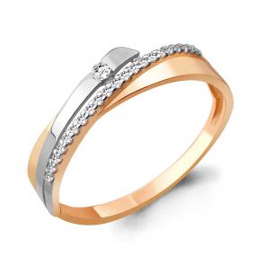 Золотое кольцо AQUAMARINE с фианитом 64373А фото