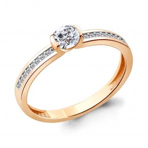 Золотое кольцо AQUAMARINE с фианитом 662221А фото