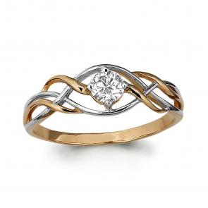 Золотое кольцо AQUAMARINE с фианитом 662761 фото