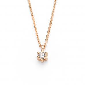 Золотое колье АЛЬКОР с бриллиантом 66277-100 фото