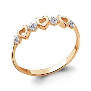 Золотое кольцо AQUAMARINE с фианитом 67108 фото