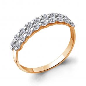 Золотое кольцо AQUAMARINE с фианитом 67317А фото