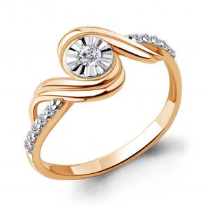 Золотое кольцо AQUAMARINE с фианитом 67360А фото