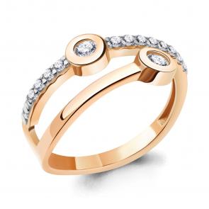 Золотое кольцо AQUAMARINE с фианитом 67552А фото