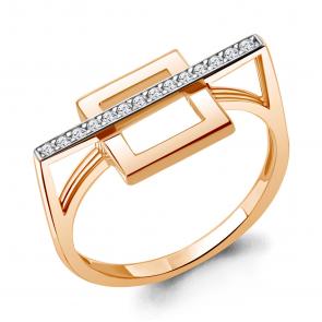 Золотое кольцо AQUAMARINE с фианитом 67849А фото