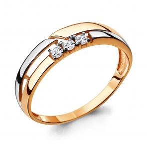 Золотое кольцо AQUAMARINE с фианитом 68279 фото