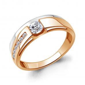 Золотое кольцо AQUAMARINE с фианитом 68327А фото