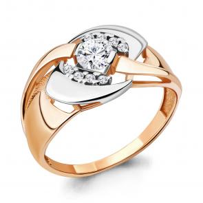 Золотое кольцо AQUAMARINE с фианитом 68378А фото