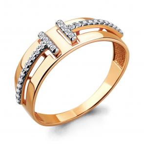 Золотое кольцо AQUAMARINE с фианитом 68386А фото