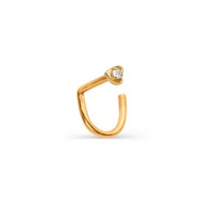 Золотой пирсинг в нос АЛЬКОР с бриллиантом 7014-100 фото