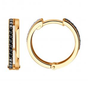 Золотые серьги-трансформеры SOKOLOV с бриллиантом 7020123 фото