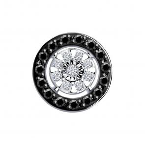 Подвеска из белого золота SOKOLOV с бриллиантом и чёрным бриллиантом 7030012-3 фото