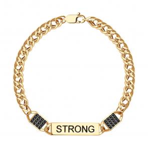 Золотой браслет SOKOLOV с эмалью и чёрным бриллиантом 7050023 фото