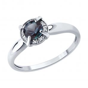 Золотое кольцо SOKOLOV с бриллиантом и александритом 71-00336-3 фото