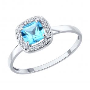 Золотое кольцо SOKOLOV с топазом и бриллиантом 71-00430-3 фото