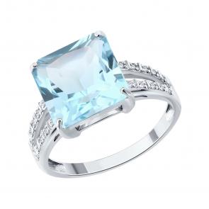 Золотое кольцо SOKOLOV с топазом и бриллиантом 71-00435-3 фото