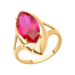 Золотое кольцо SOKOLOV с рубиновым корундом 714323 фото