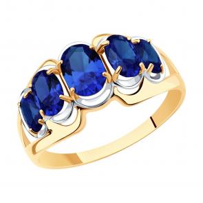 Золотое кольцо SOKOLOV с сапфировым корундом 714436 фото