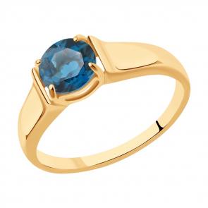 Золотое кольцо SOKOLOV с Лондон топазом 714447 фото