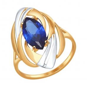 Золотое кольцо SOKOLOV с сапфировым корундом 714583 фото