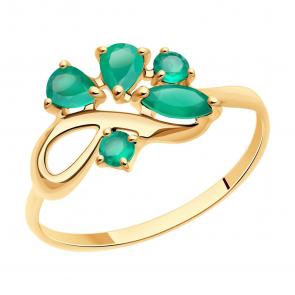 Золотое кольцо SOKOLOV с агатом 714611 фото