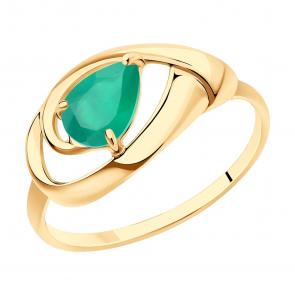 Золотое кольцо SOKOLOV с агатом 714640 фото