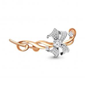 Золотая брошь AQUAMARINE с фианитом 71508А фото