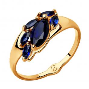 Золотое кольцо SOKOLOV с сапфировым корундом 715201 фото