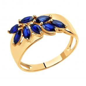 Золотое кольцо SOKOLOV с сапфировым корундом 715209 фото