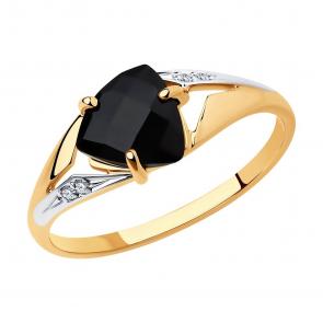 Золотое кольцо SOKOLOV с фианитом и агатом 715215 фото