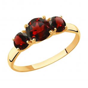 Золотое кольцо SOKOLOV с гранатом 715380 фото