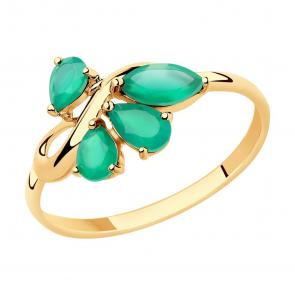 Золотое кольцо SOKOLOV с агатом 715434 фото